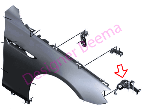 Genuine BMW (41357230584) Side Panel Bracket 1 - Front Right