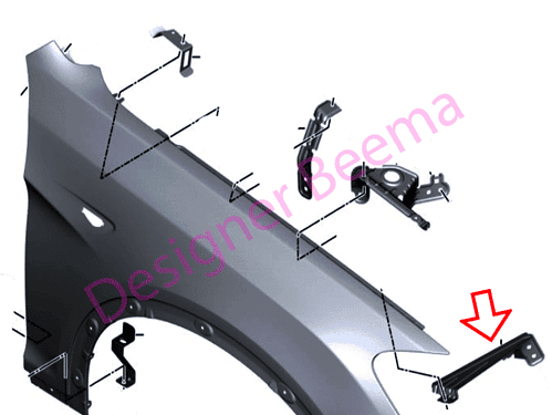 Genuine BMW Bracket Side Panel Lower - Front Right 41357267326