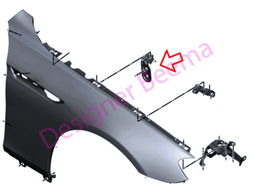 Genuine BMW Side Panel Bracket 3 - Front Right 41357230582