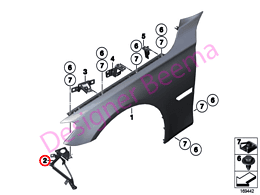 (41357207185) Mount For Sidewall Headlight - Left