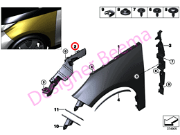 Alternative view of Supporting Strut Side Panel - Front Left