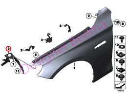 Alternative view of Side Panel Bracket 1 - Front Left