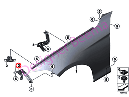 Alternative view of Side Panel Bracket 2 - Front Left