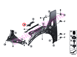 Alternative view of Bracket For Gas Spring - Left
