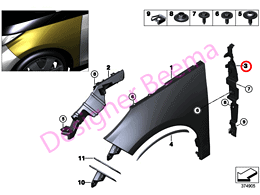 Alternative view of Restaining Strip A Pillar - Left