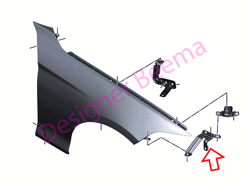 Genuine BMW Side Panel Bracket 2 - Front Right 41358067658