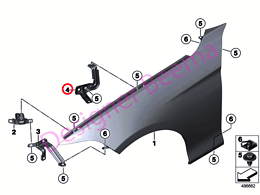 Alternative view of Side Panel Bracket 3 - Front Left