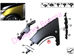 Alternative view of Cover Side Panel Primed - Left