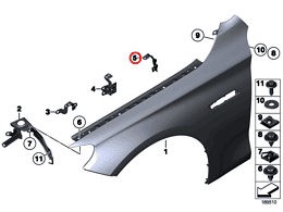 Alternative view of Side Panel Bracket 4 - Front Left