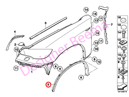 Alternative view of Cover Wheel Arch - Front Left