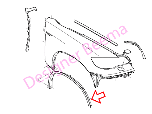 Genuine BMW Cover Wheel Arch - Front Right 51777176236