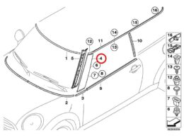 Genuine MINI (51137272583) A - Pillar Black Trim Cover - Left