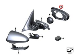 Genuine BMW (51168050471) Mirror Outer Ring Cover - Left