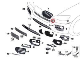 Genuine BMW (51117159597) Front Bumper Grille - Centre