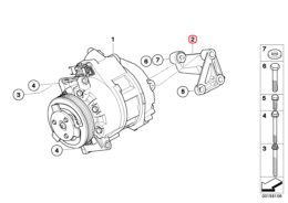 Genuine BMW (64557799863) Air Conditioning Compressor Bracket, A/C