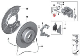 Genuine BMW (34111157038) Brake Caliper Guide Bush Repair Kit, Priced Per Caliper