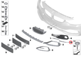 Genuine BMW (51117315105) Bumper Finisher Rod, Left