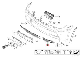 Genuine BMW (51113414311) Cover Fog Light Grille, Left
