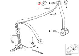 Genuine BMW (72118119186) Seat Belt Covering Cap