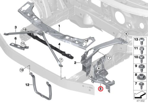 Support Headlight Arm, Left