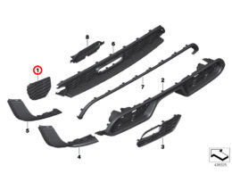 Genuine MINI (51127351656) JCW Rear Bumper Grille - Right