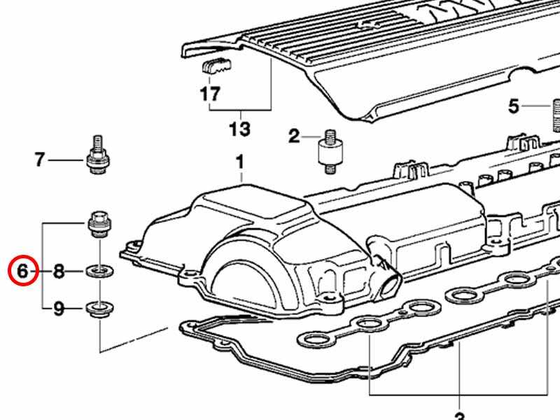 Genuine Bmw (11121738607) Valve Cover Securing Nut 11121738607 3