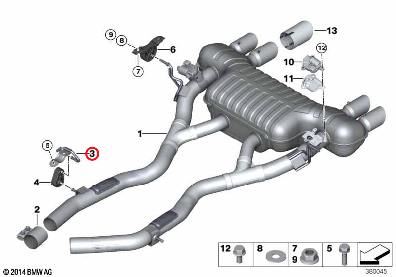 Genuine Bmw (18207851182) Exhaust Retaining Bracket, Rear, Right Exhaust Retaining Bracket, Rear, Right - Image 3