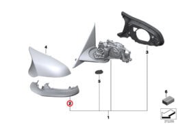 Genuine BMW (63137849049) Housing Lower Section W/Turn Signal, Left