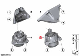 Genuine BMW (22117935141) Engine Mount, Left, Priced Each
