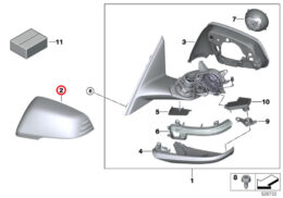 Exterior Mirror Cover Cap, Primed – Left