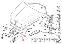Genuine BMW (51237184456) Bonnet Bowden Cable