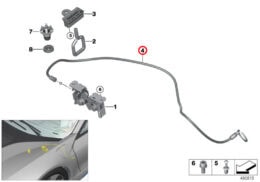 Genuine Bmw (51107353524) Bonnet Bowden Cable, Left Genuine BMW (51107353524) Bonnet Bowden Cable, Left