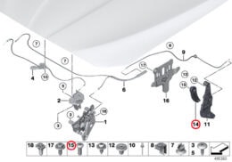 Genuine BMW (51239113984) Bonnet Lever & Plastic Screw