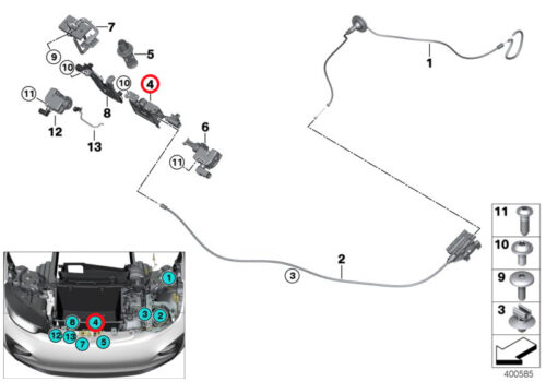 Genuine BMW (51237299162) Bonnet Lock F