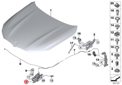 Genuine BMW (51237347410) Bonnet Lock FGS, Left