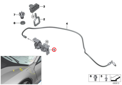 Genuine BMW (51237399286) Bonnet Lock, Lower