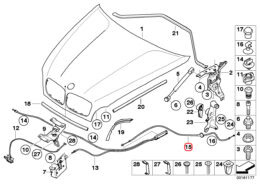 Genuine BMW (51237184452) Bonnet Release Cable, Release Handle To Cable