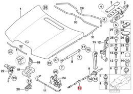 Genuine BMW (51238240608) Bonnet Release Cable, Front