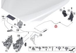 Genuine BMW (51237255801) Bonnet Release Cable, Rear
