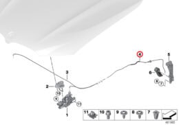 Bonnet Release Cable, Rear