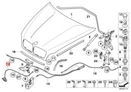 Genuine BMW (51237164798) Bonnet Release, Catch