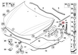 Genuine BMW (51437008933) Bonnet Release Lever & Plastic Screw
