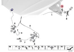 Genuine BMW (51437148523) Bonnet Release Lever & Plastic Screw