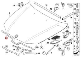 Genuine BMW (51718046965) Bonnet Seal, Front