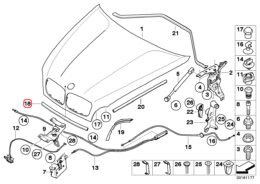 Genuine BMW (51767148342) Bonnet Seal, Front