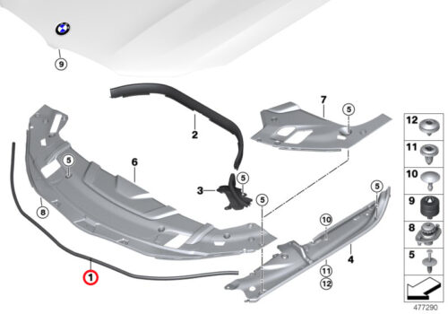 Genuine BMW (51767371477) Bonnet Seal, Front