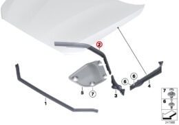 Genuine BMW (51767239146) Bonnet Seal, Rear