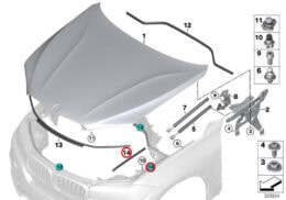 Genuine BMW (51767294512) Bonnet Seal, Right