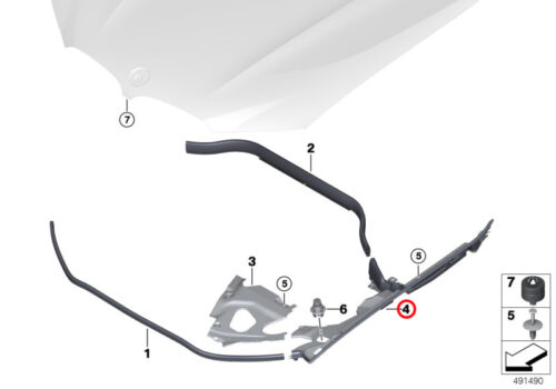 Genuine BMW (51768075324) Bonnet Sealing Panel, Right