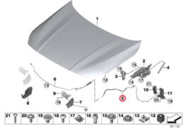 Genuine BMW (51237300572) Bowden Cable, Bonnet, Rear